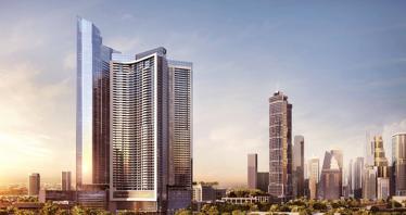 Aykon Heights residential complex with views of the harbor, water channel and city, Business Bay, Dubai, UAE