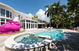 Comfortable villa with a backyard, a swimming pool, a sauna, a patio, a garage and a terrace, Miami Beach, USA for $7,850,000