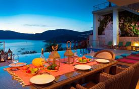 Luxury villa in Kalkan with panoramic sea views, swimming pool, fireplace, jacuzzi, 3 balconies and a terrace, not far from beach clubs for $1,874,000