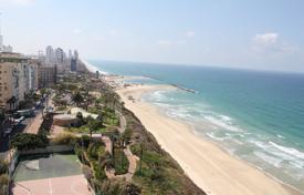 Flat with two terraces and panoramic sea views in a residence with a pool, on the first line from the beach, Netanya, Israel for $790,000