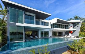 Modern villa with a plot, a pool, docks, terraces and ocean views, Miami Beach, USA for $28,800,000