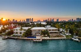 Modern villa with a private garden, a garage, a terrace and a bay view, Miami Beach, USA for $16,850,000