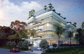 New townhouse with balconies, terraces on each level, a roof-top pool and garden in a gated residential complex, Bay Harbor Islands, USA for $2,333,000
