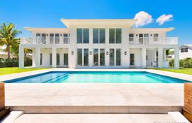 Modern coastal villa with a pool, a docking station and a garage, Miami, USA for $8,745,000